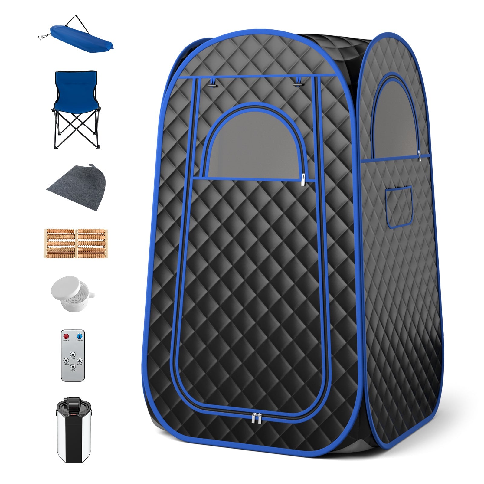 Full-Body Personal Sauna Tent with 1000W 3L Steam Generator for Home Spa Relaxation