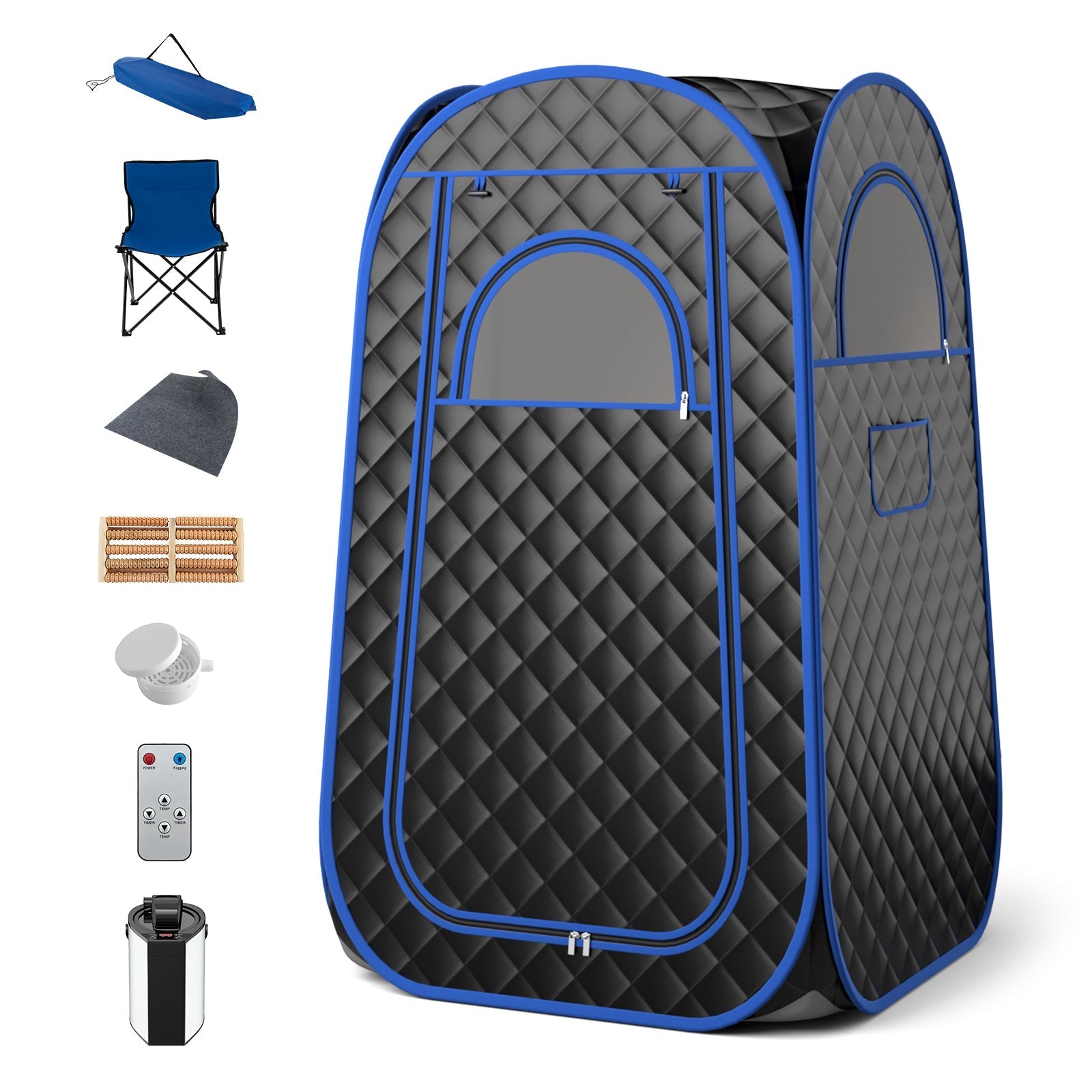 Full-Body Personal Sauna Tent with 1000W 3L Steam Generator for Home Spa Relaxation