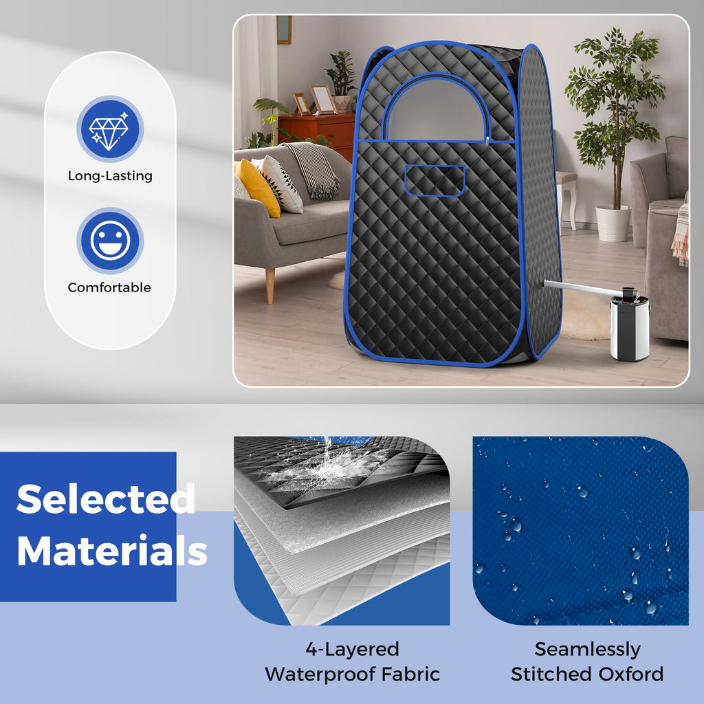 Full-Body Personal Sauna Tent with 1000W 3L Steam Generator for Home Spa Relaxation
