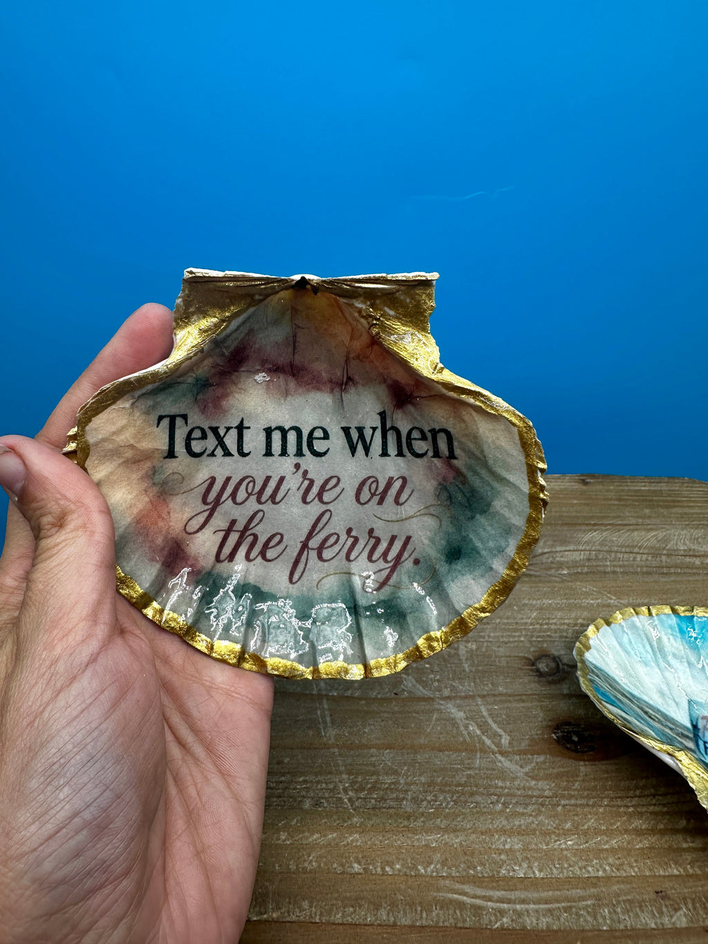 Decoupaged Scallop Trinket Dish