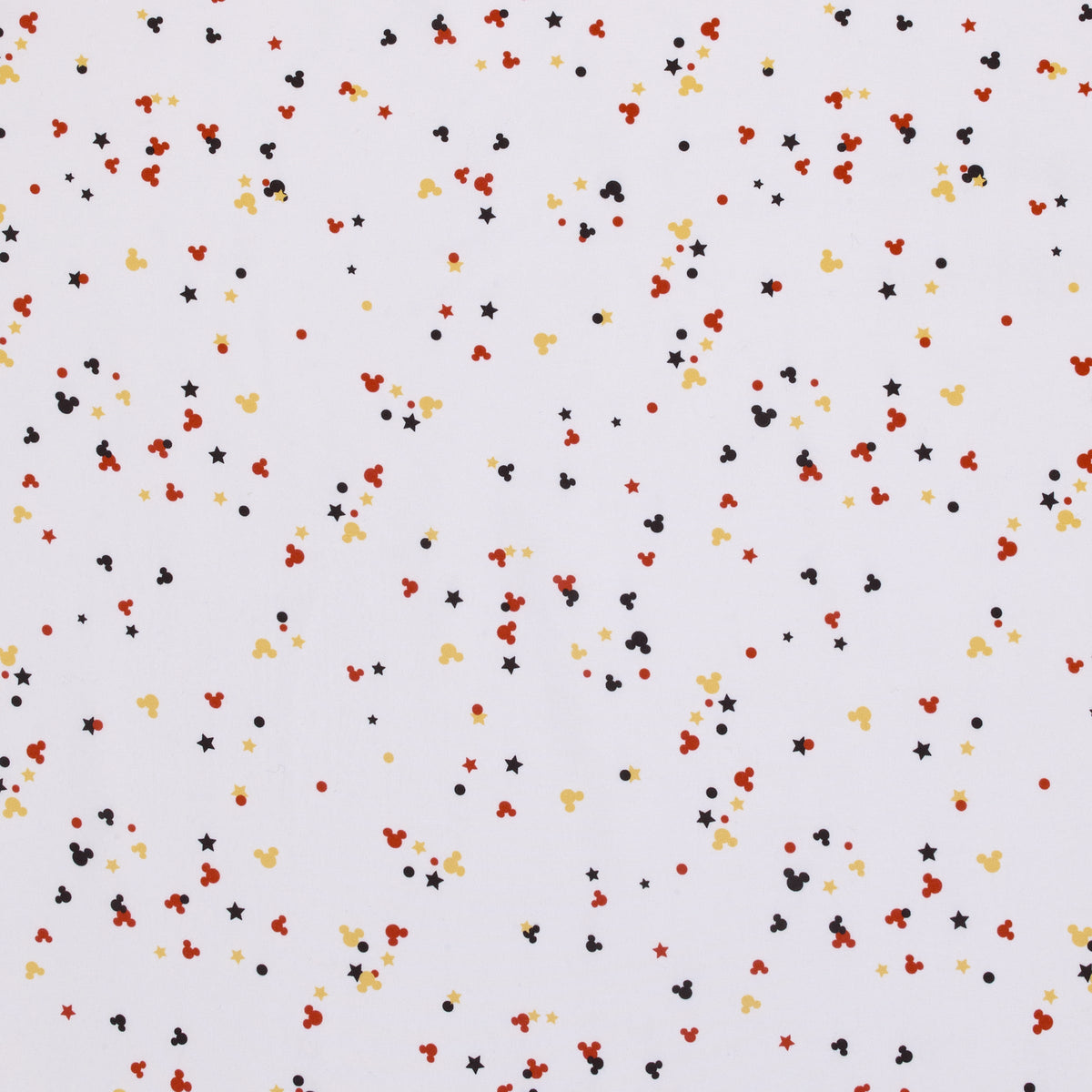 Mickey Mouse - Red, Yellow, Black and White Mickey Confetti Nursery Fitted Crib Sheet