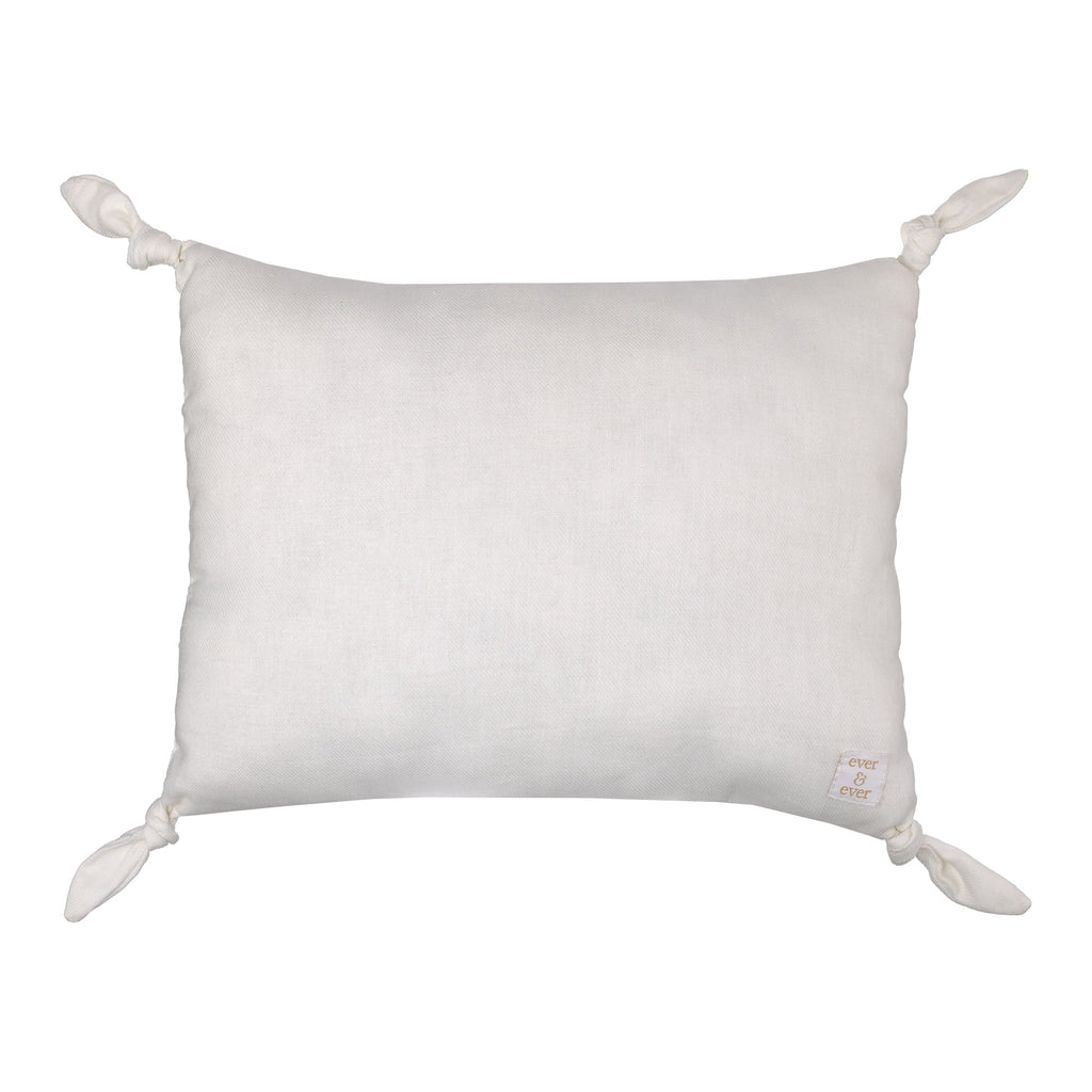 Ever & Ever Follow Your Dreams White Embroidered Tied Corners Decorative Pillow