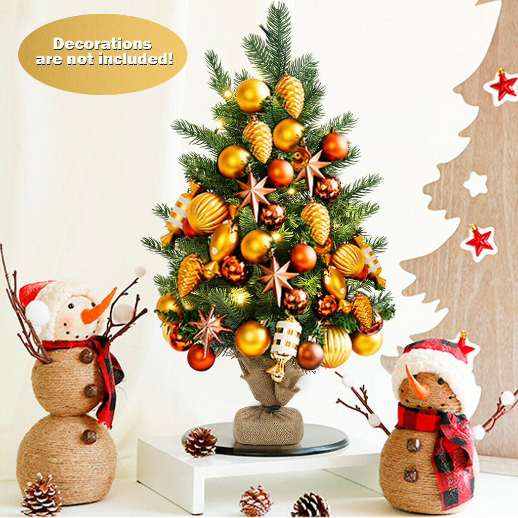 24 Inch Tabletop Fir Artificial Christmas Tree with LED Lights