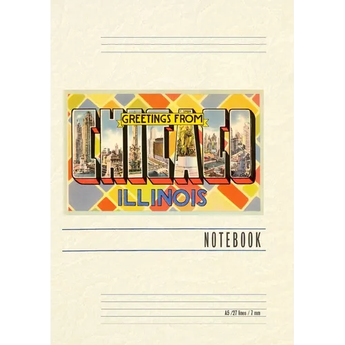 Vintage Lined Notebook Greetings from Chicago, Illinois - Paperback