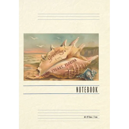 Vintage Lined Notebook Seashell Greetings from Stuart, Florida - Paperback