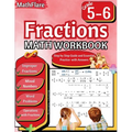 Fractions Math Workbook 5th and 6th Grade: Fractions Workbook Grade 5-6, Operations with Fractions, Simplify Fractions, Mixed Numbers, Word Problems - Paperback