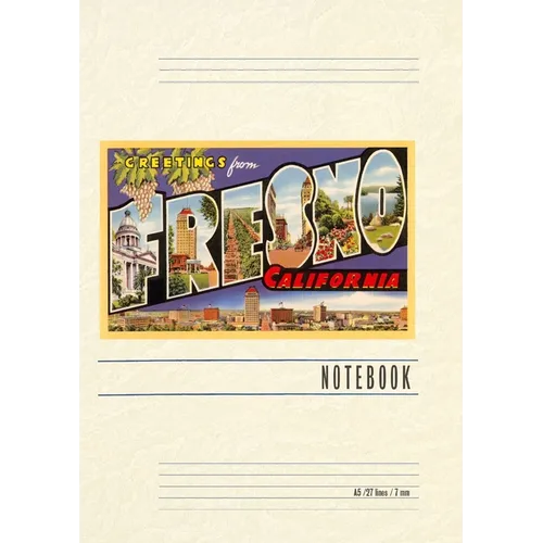 Vintage Lined Notebook Greetings from Fresno, California - Paperback