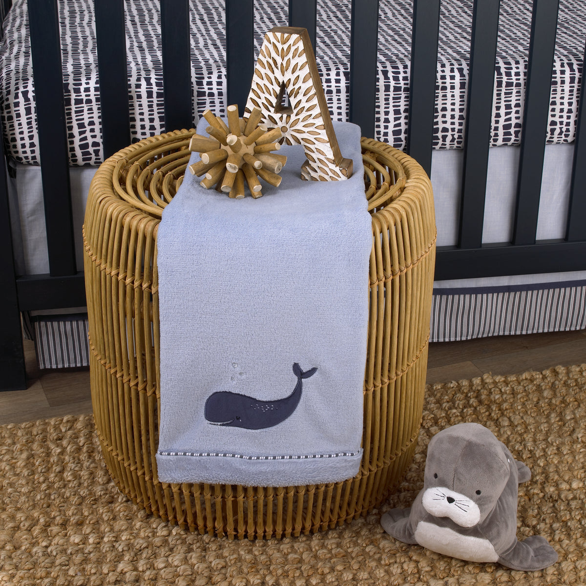 Seas The Day Blue Whale Super Soft Baby Blanket