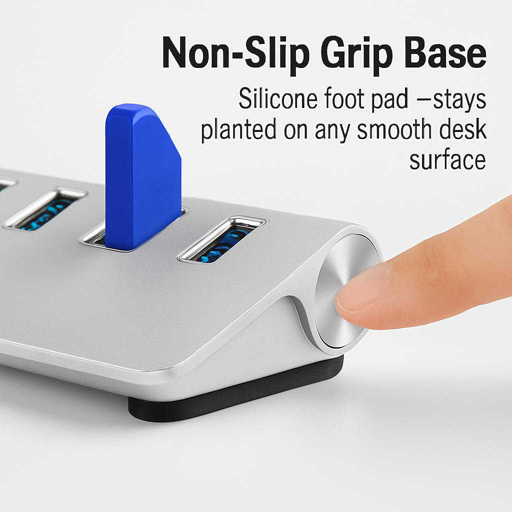 USB 3.0 Hub Aluminum Expansion Dock with Four Ports