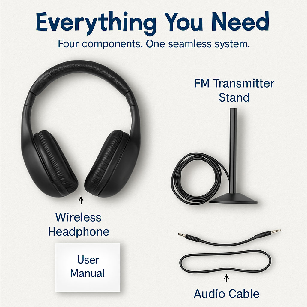 Wireless RF Headphones Over-Ear Headset for TV & Gaming