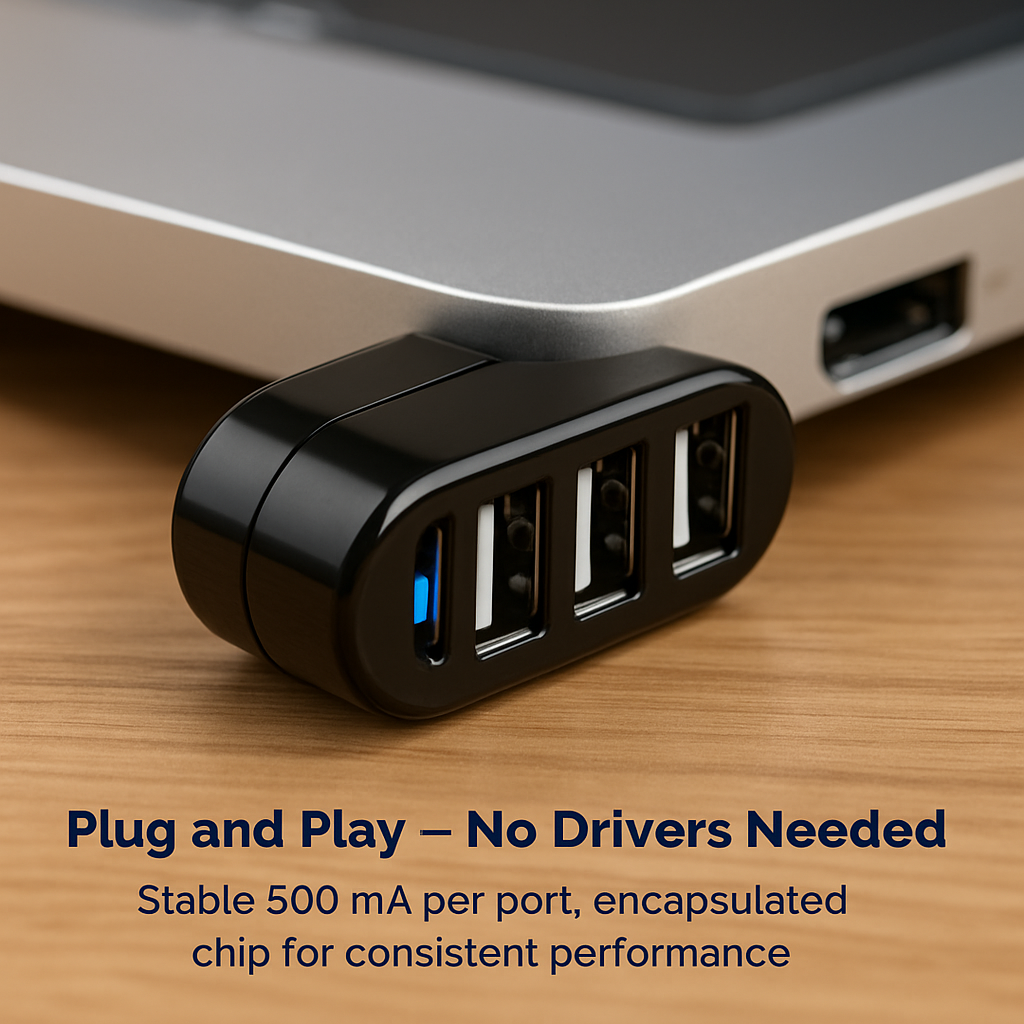 3 Port USB Hub for Easy, Flexible Desktop Expansion