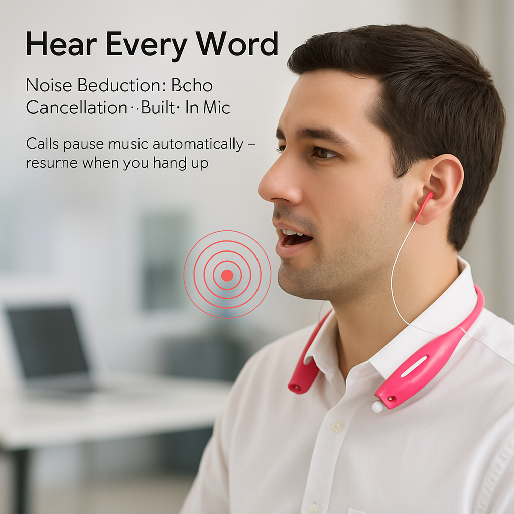KOCASO Wireless Sports Stereo Hands Free Headset for Phone and Tablet
