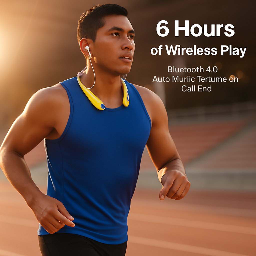 KOCASO Wireless Sports Stereo Hands Free Headset for Phone and Tablet
