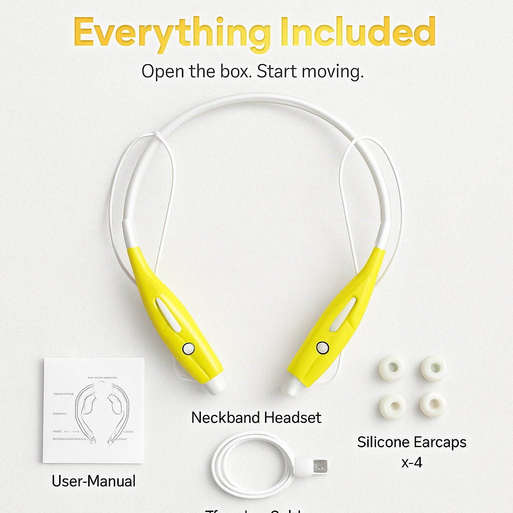 KOCASO Wireless Sports Stereo Hands Free Headset for Phone and Tablet