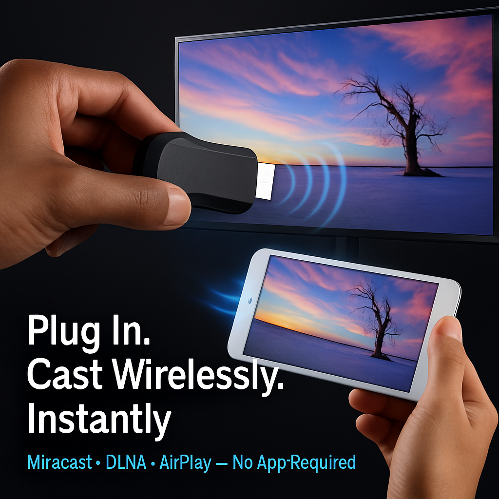 1080P Wireless Display Adapter Miracast Dongle for Android IOS TV Streaming Media Player