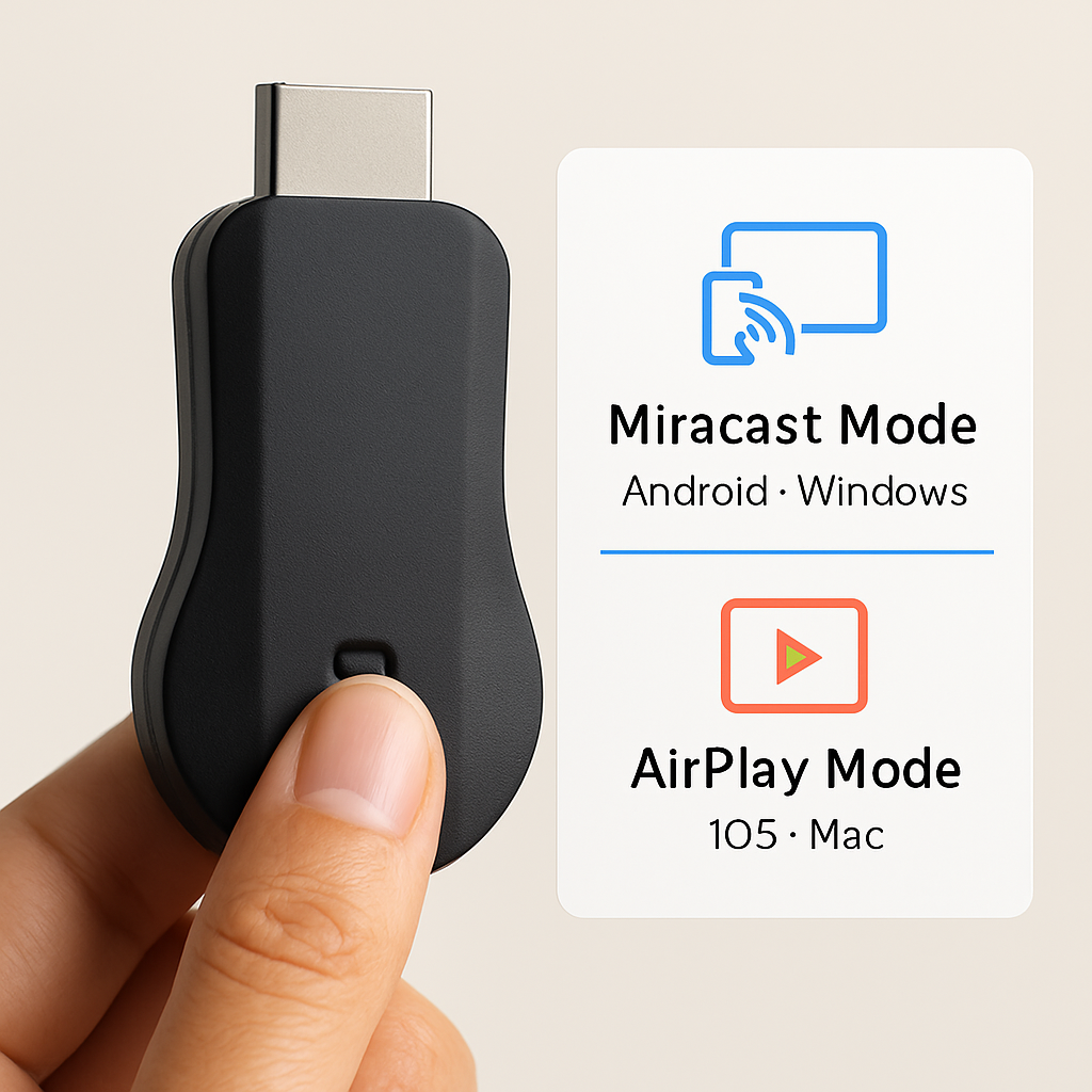 1080P Wireless Display Adapter Miracast Dongle for Android IOS TV Streaming Media Player