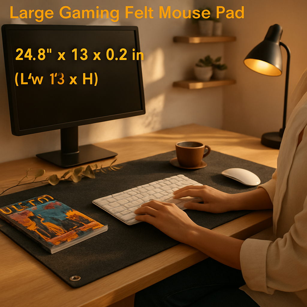 Gaming Mouse Pad - Large Felt Desk Mat for Work