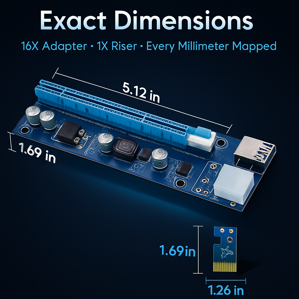 PCI Express Riser Adapter for GPUs with USB Enabled