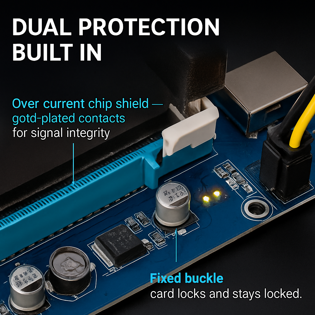 PCI Express Riser Adapter for GPUs with USB Enabled