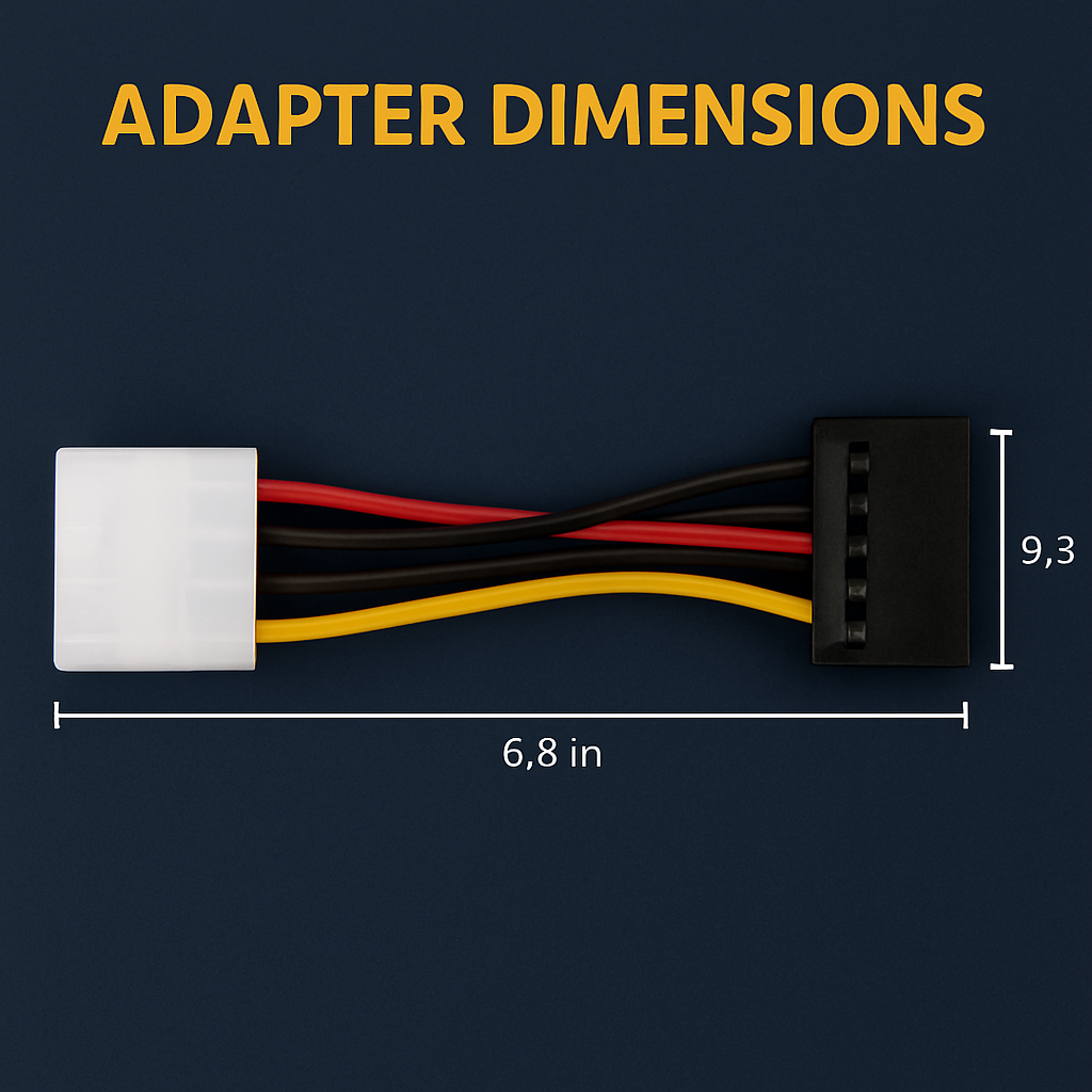 4 Pin to 15Pin Cable Adapter for Internal Drives