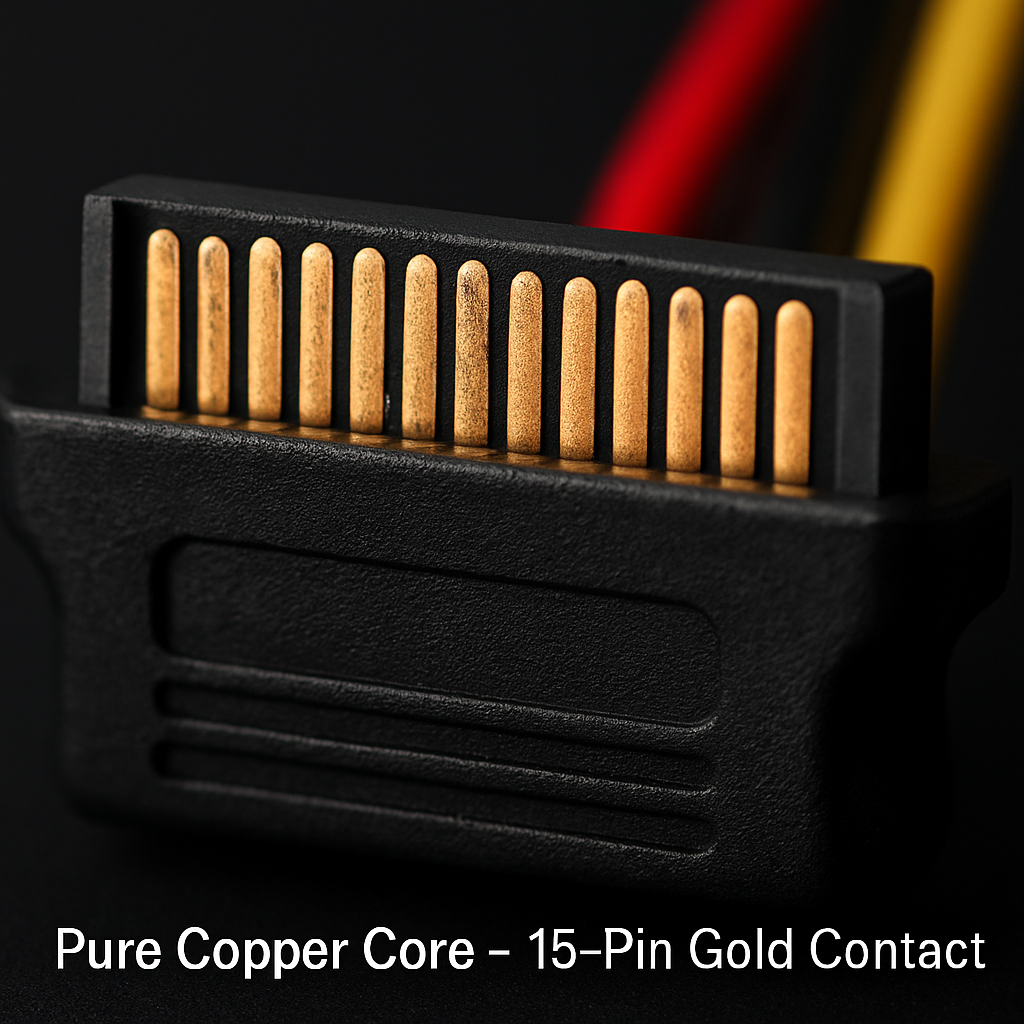15Pin Y Splitter Cable Adapter for Hard Drive Power