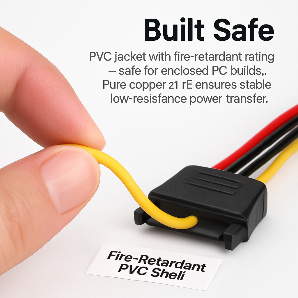 15Pin Y Splitter Cable Adapter for Hard Drive Power