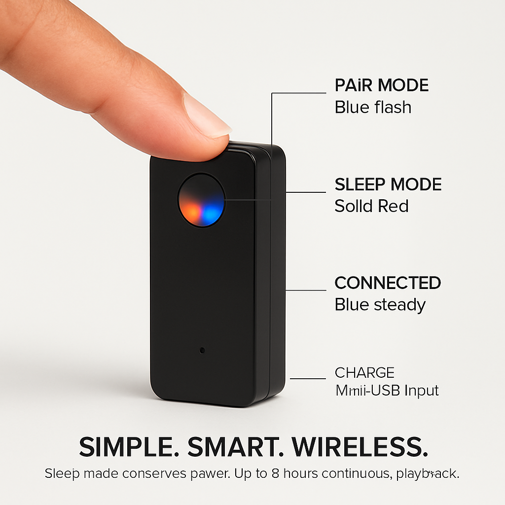 Wireless Stereo Adaptor for Home Audio - Easy Setup