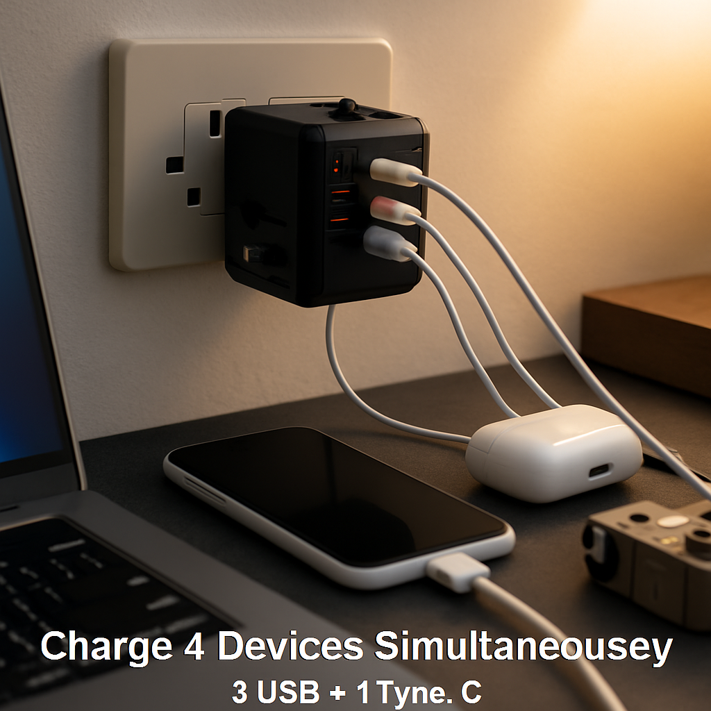 Universal Travel Power Adapter with 4 USB Ports