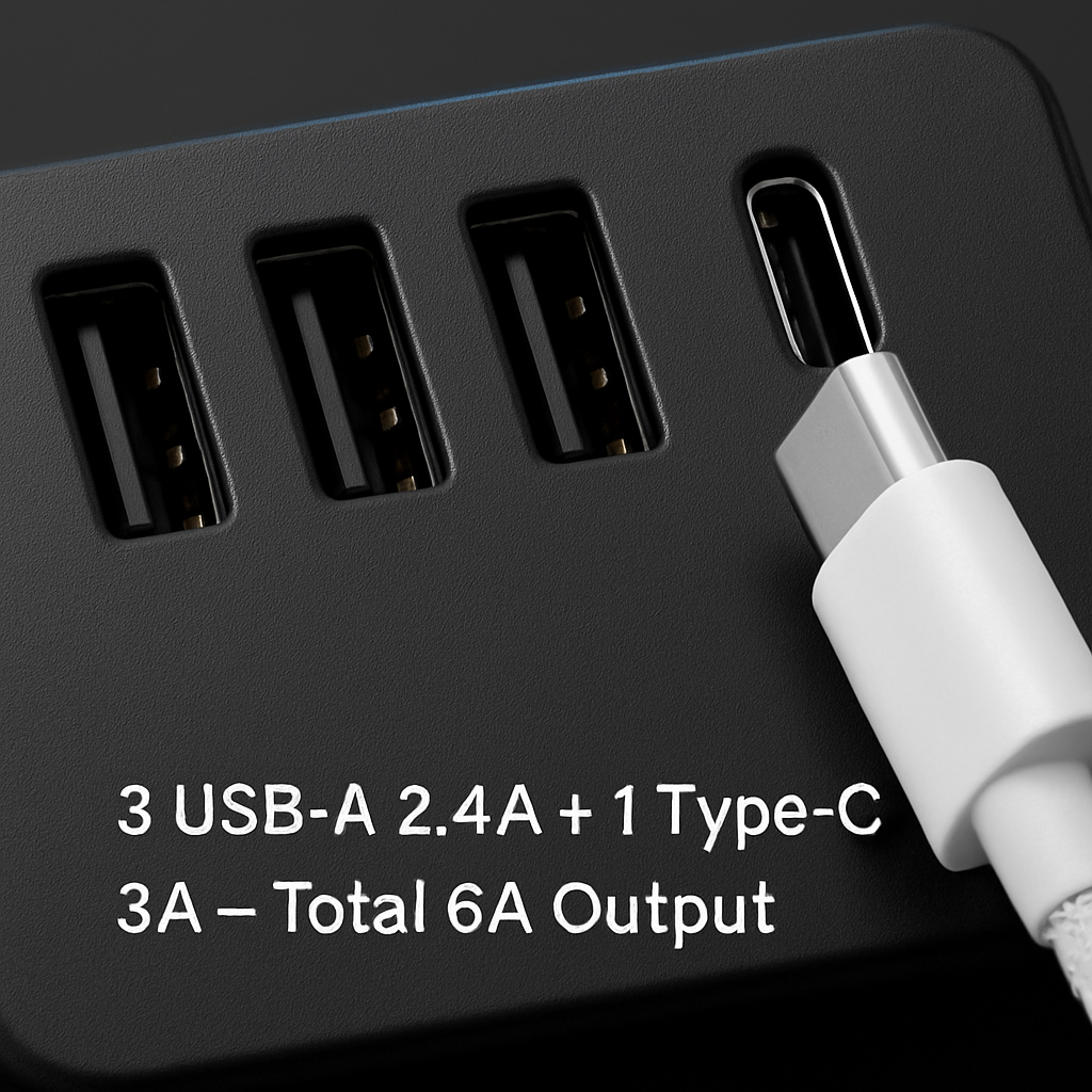 Universal Travel Power Adapter with 4 USB Ports