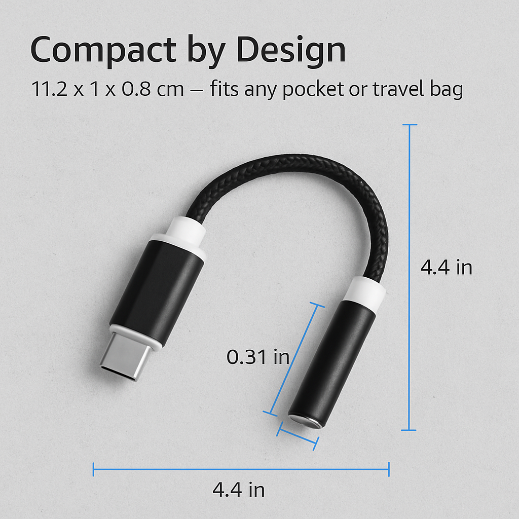 USB-C to 3.5mm Audio Adapter for Headphones