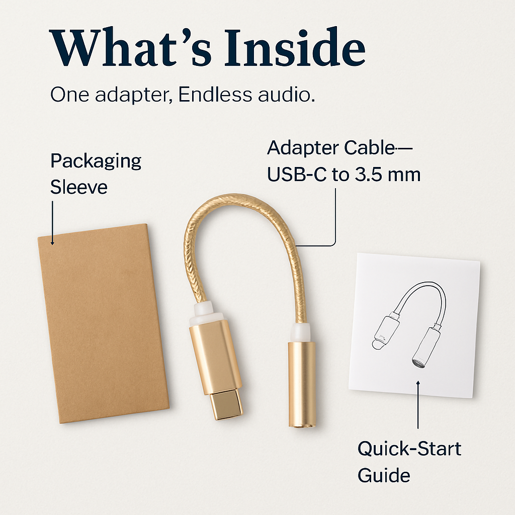 USB-C to 3.5mm Audio Adapter for Headphones