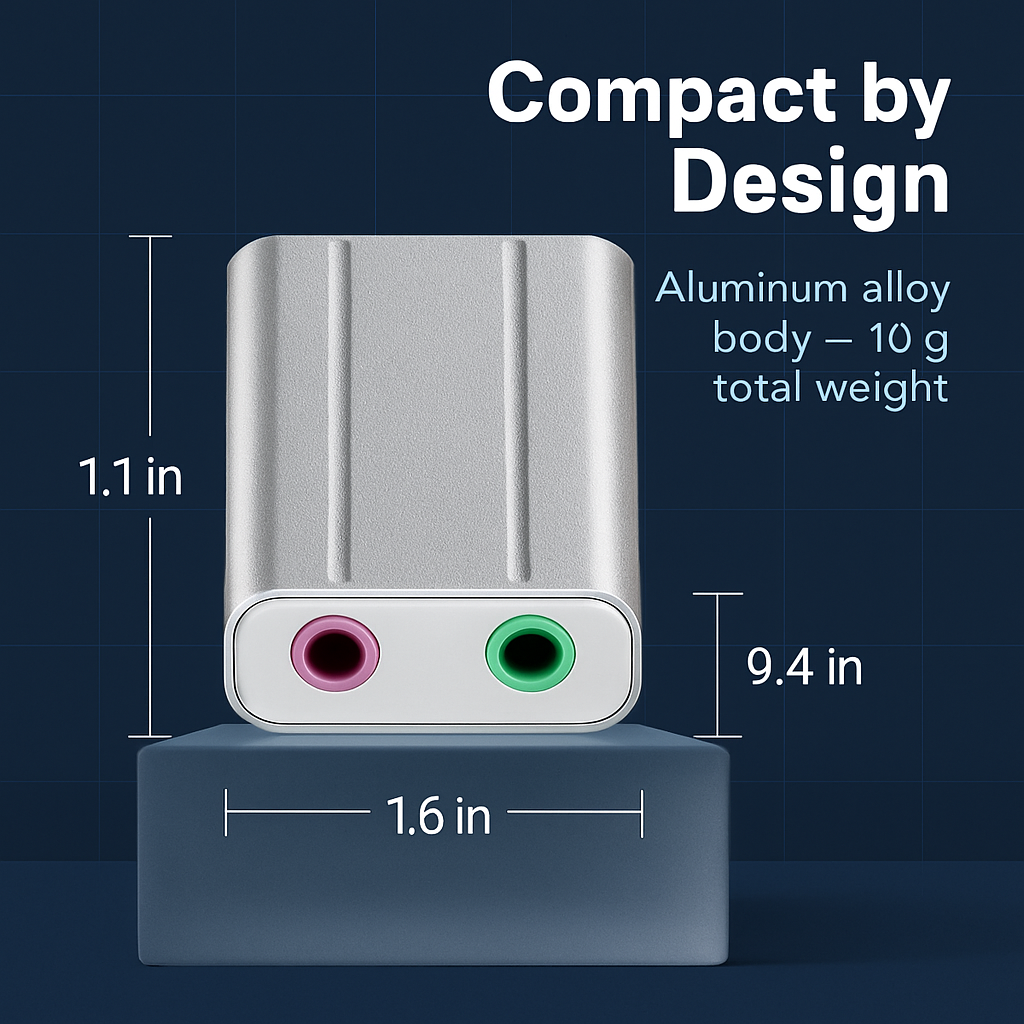 USB Audio Adapter External Stereo Sound Card w/ 3.5mm Headphone Microphone Jack Sound Converter For PC Laptops
