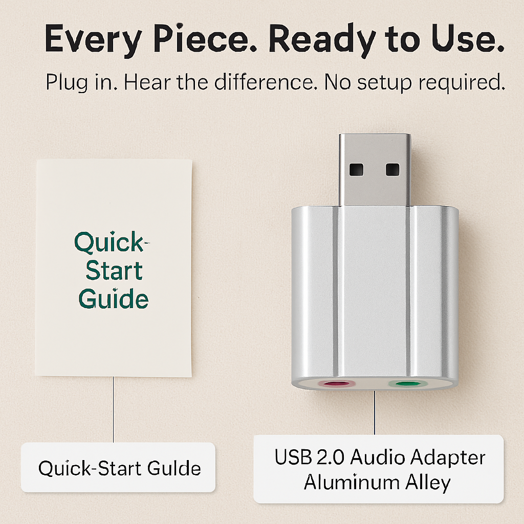 USB Audio Adapter External Stereo Sound Card w/ 3.5mm Headphone Microphone Jack Sound Converter For PC Laptops