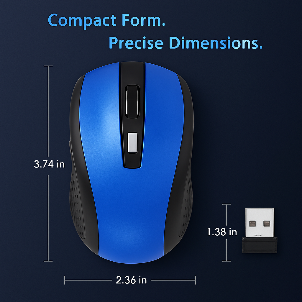 2.4G Wireless Gaming Mouse Optical Mice w/ Receiver 3 Adjustable DPI 6 Buttons For PC Laptop Computer Macbook
