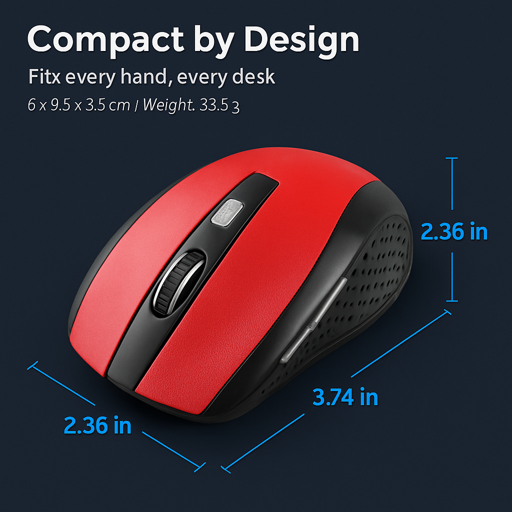 2.4G Wireless Gaming Mouse Optical Mice w/ Receiver 3 Adjustable DPI 6 Buttons For PC Laptop Computer Macbook