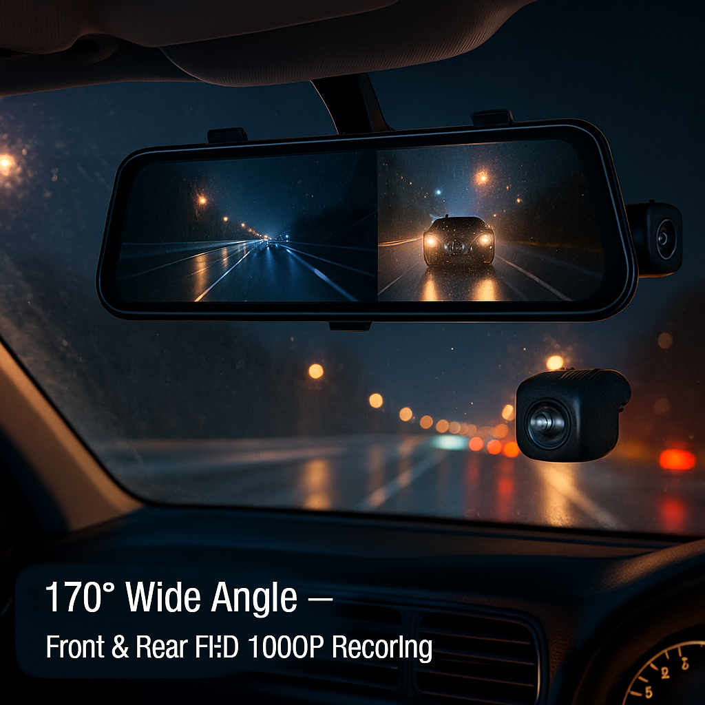 Car Dash Camera with Front & Rear Dual Lens