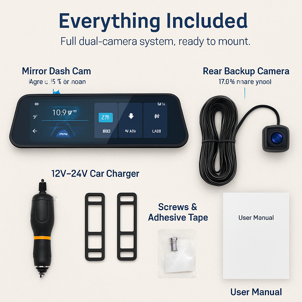 Car Dash Camera with Front & Rear Dual Lens