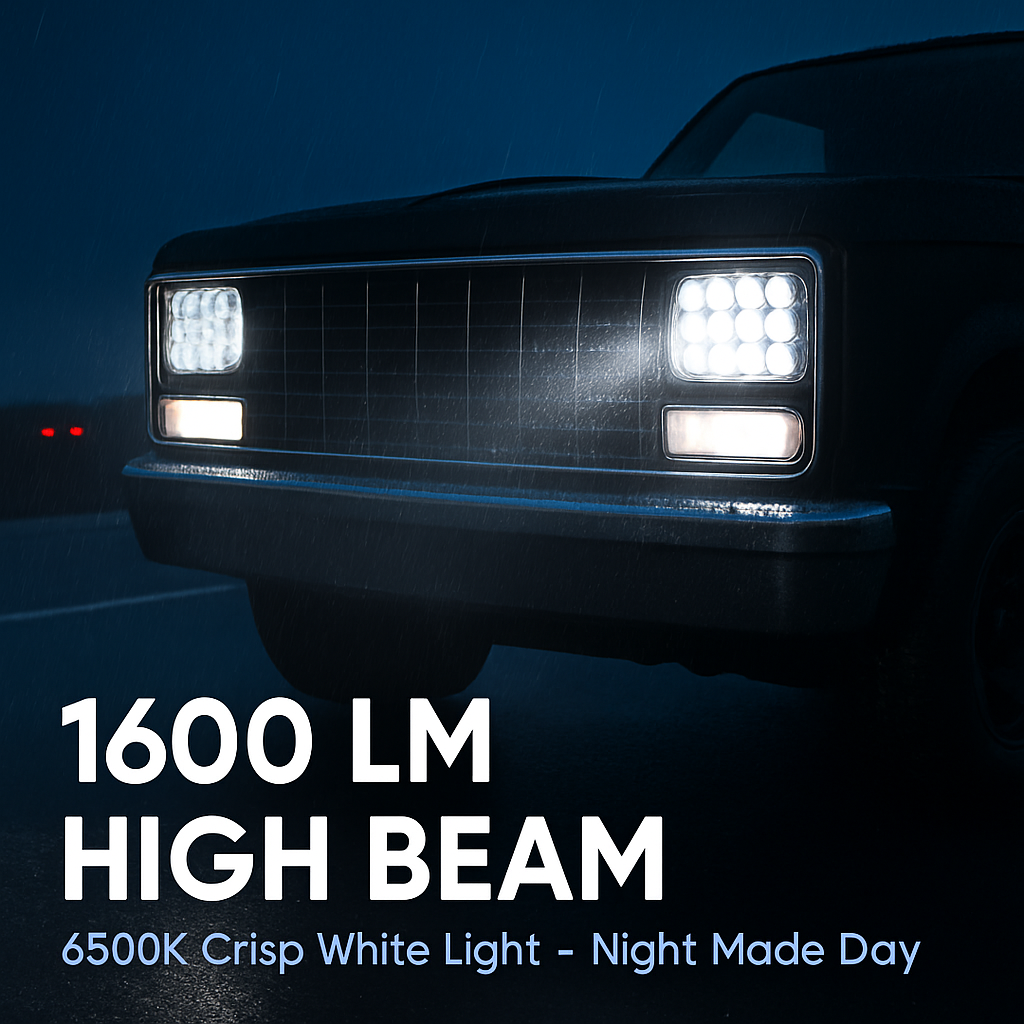 4x6in Car LED Headlights for 10-80V Vehicles