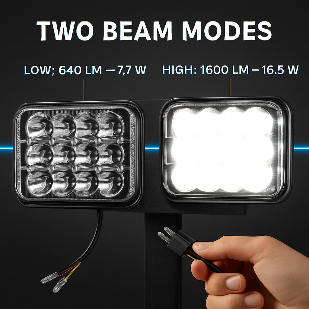 4x6in Car LED Headlights for 10-80V Vehicles