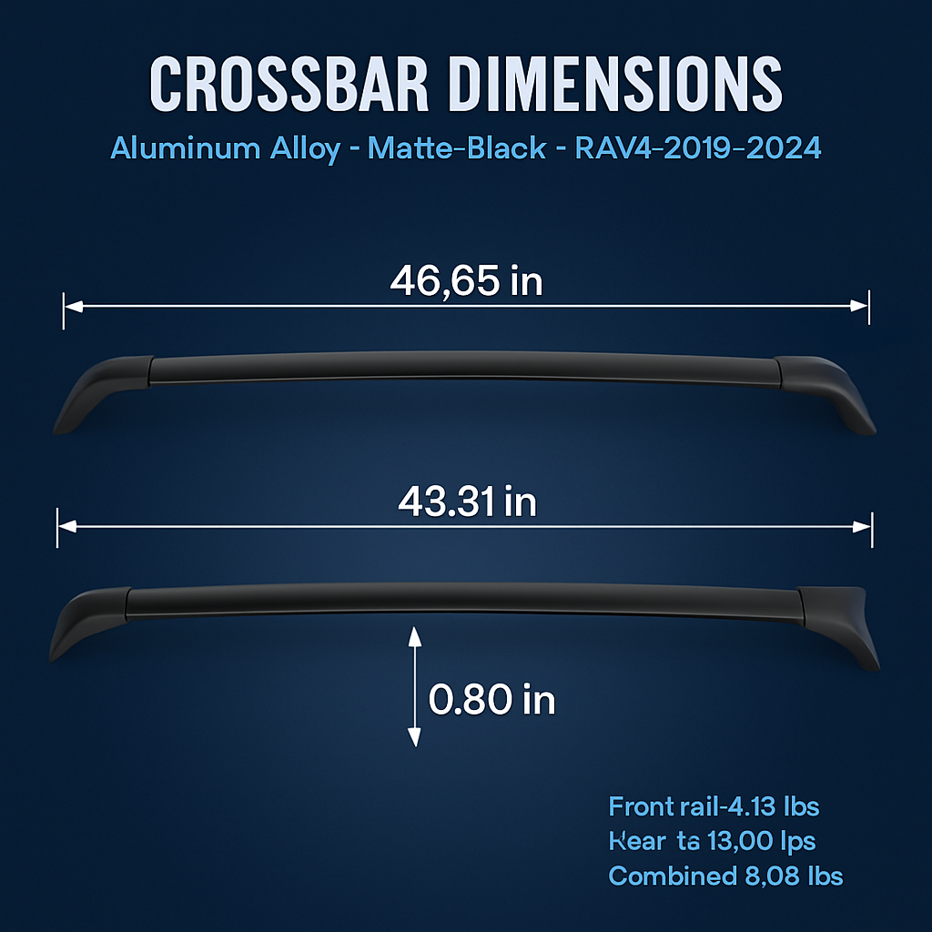 Car Roof Rack Cross Bars for Toyota RAV4 2019-2024