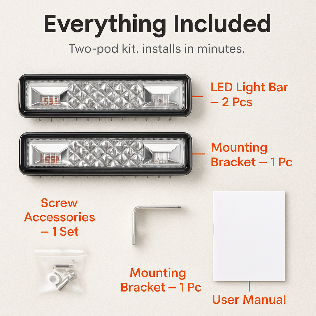 6-Inch LED Light Bar for Offroad Night Driving
