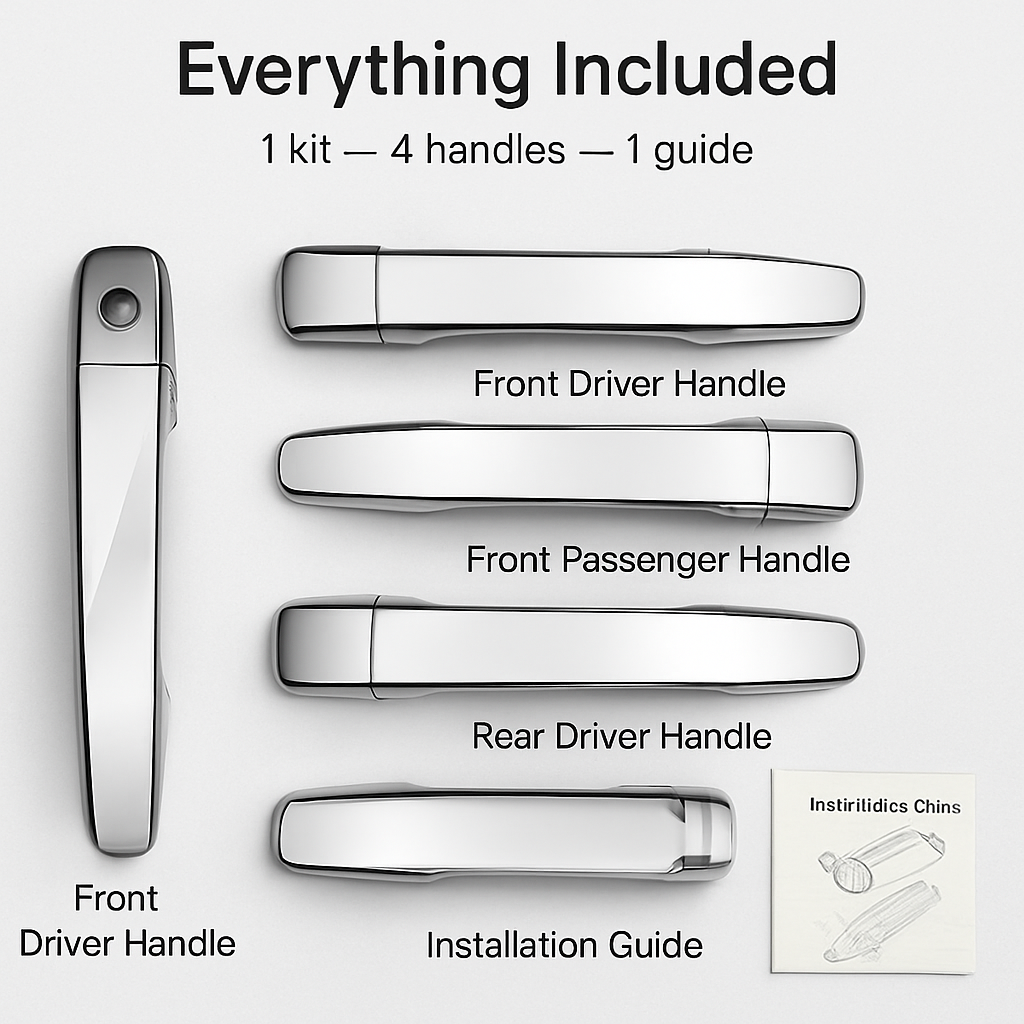 Exterior Door Handle Kit for Trucks - Chrome Finish