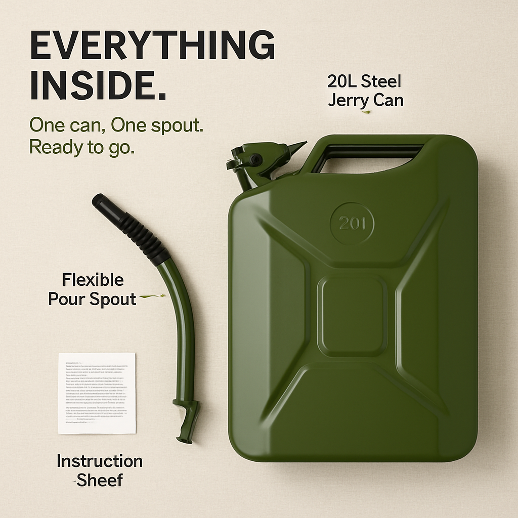 Gas Can Jerry Can for Fuel Storage and Transport