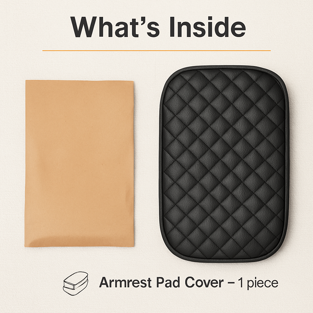 Car Armrest Pad Cover for Center Console PU Leather