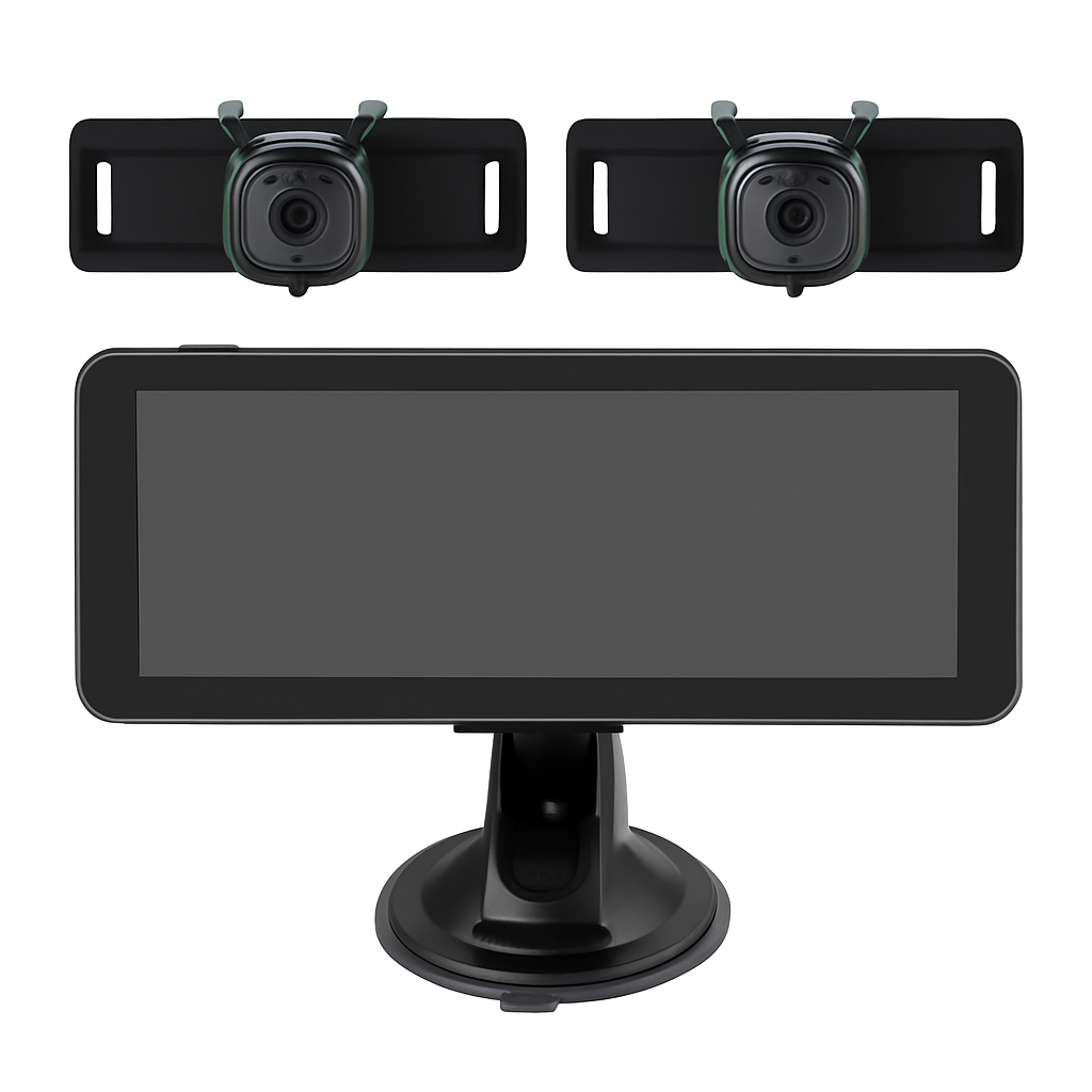 1080P Baby Car Camera for 2 Kids Dual Channel Car Baby Monitor Rear Facing Car Seat Camera with 120°Wide View 6.86In HD Split Screen Night Vision