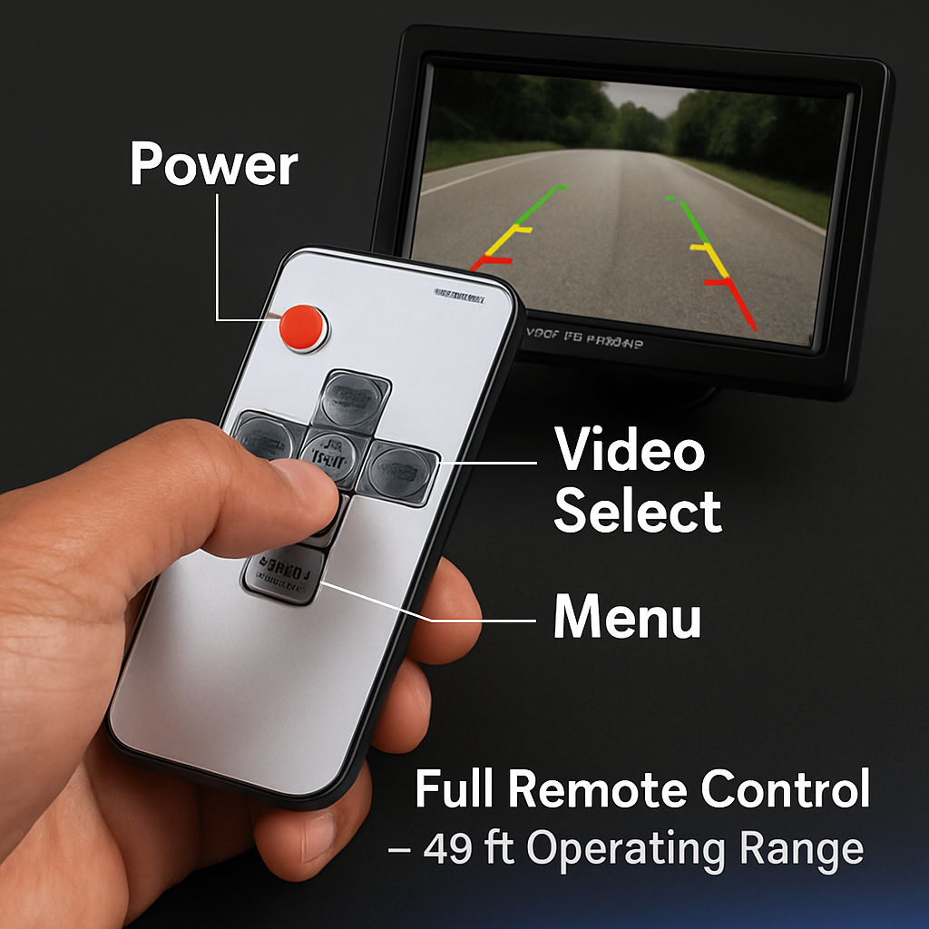 7-In Screen Backup Camera System for Vehicles