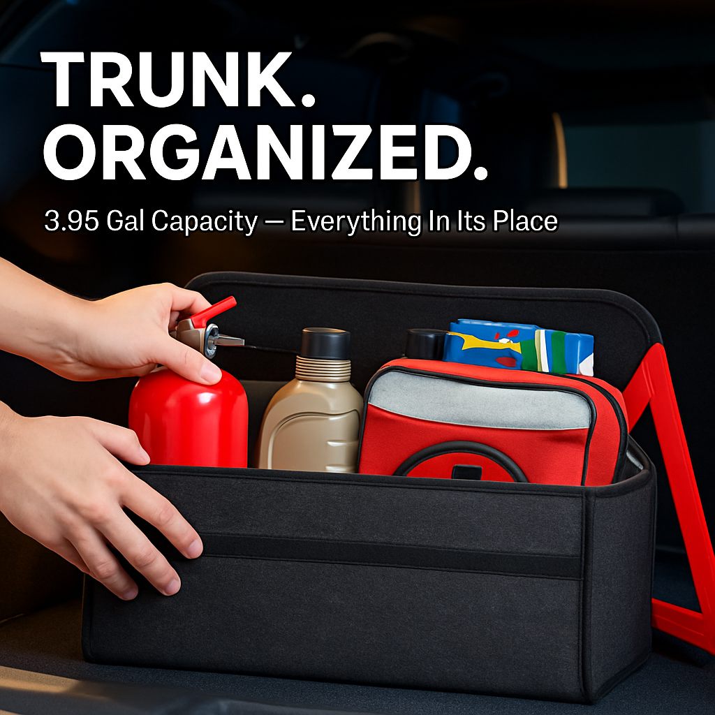 Car Boot Organizer Box - Collapsible Trunk Storage Case