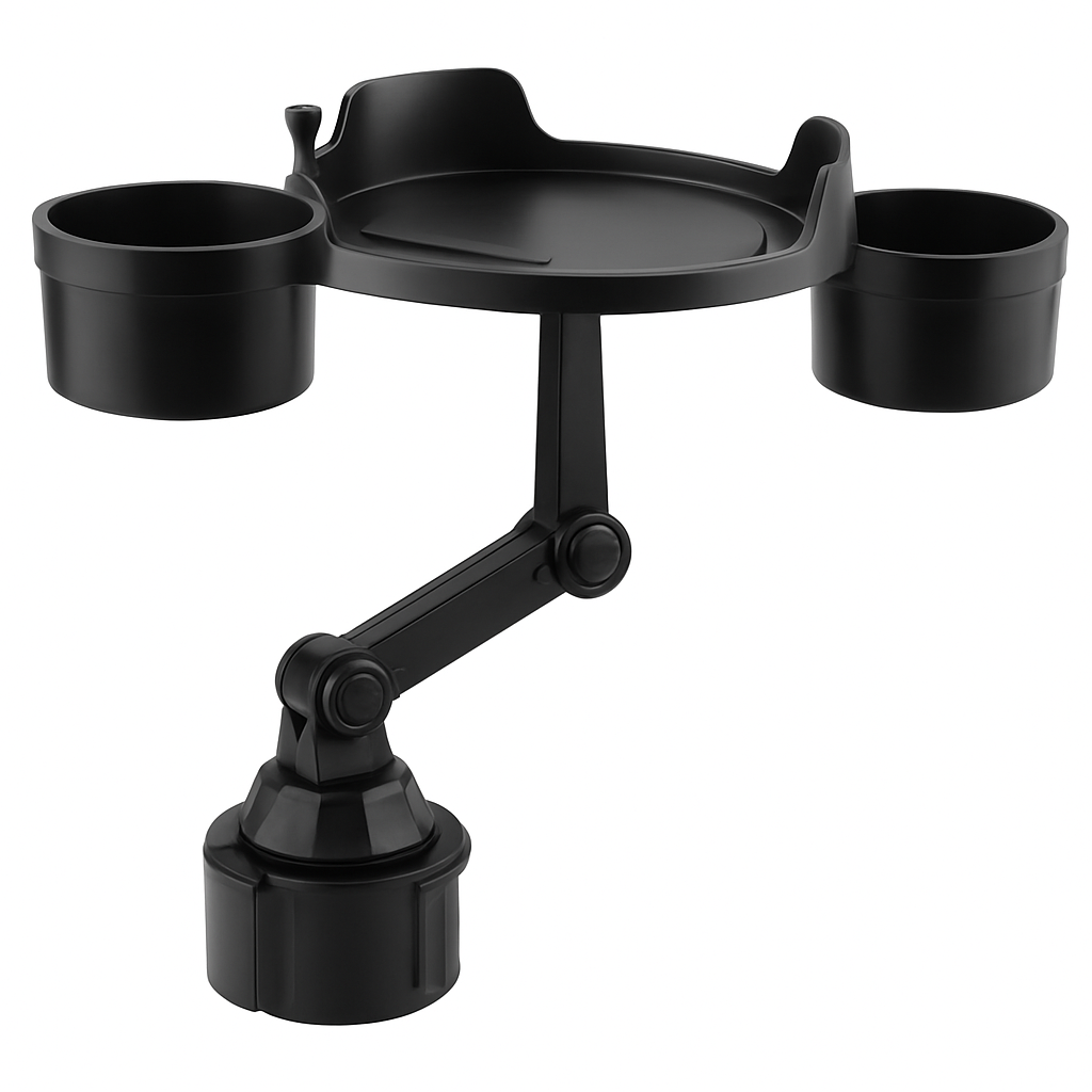 Car Cup Holder Expander 360° Rotating Tray with Phone