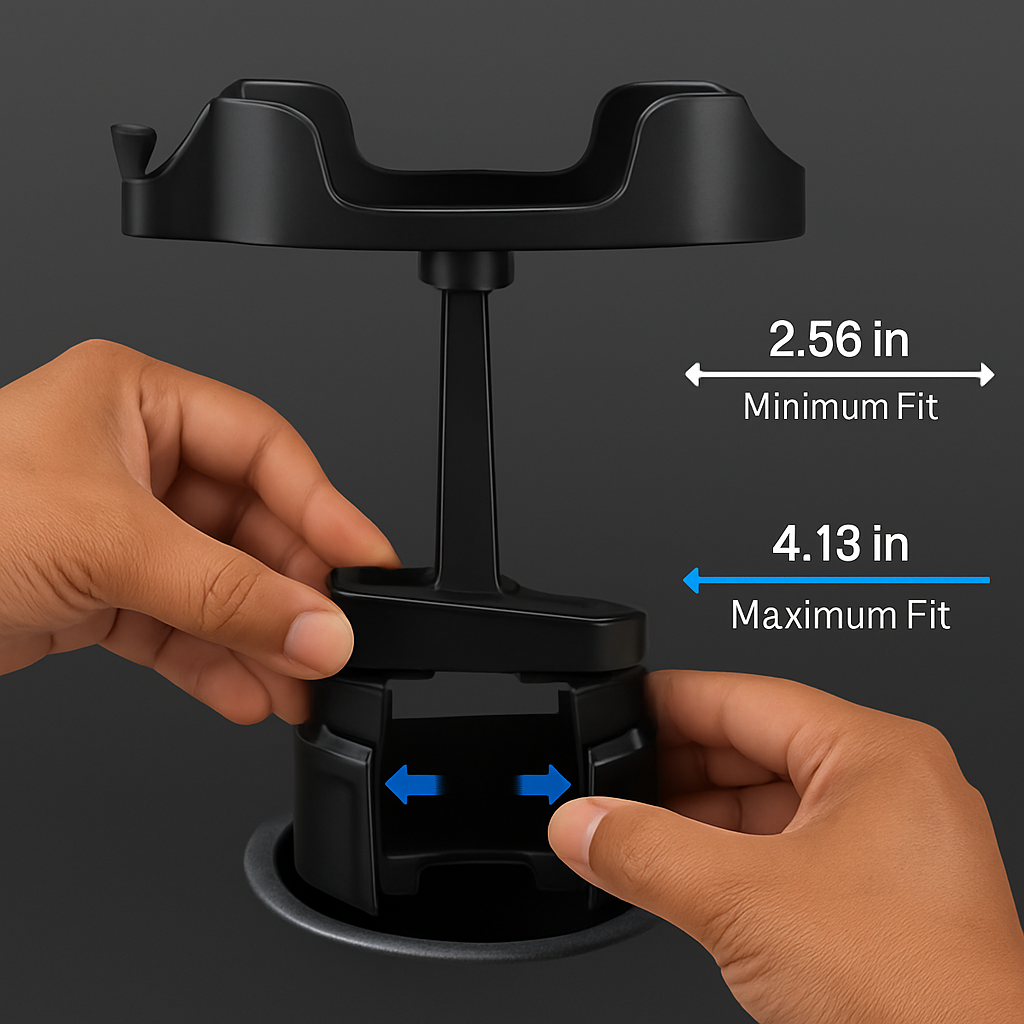 Car Cup Holder Expander 360° Rotating Tray with Phone