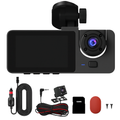 3-Channel Dash Cam Front Inside Rear Recording
